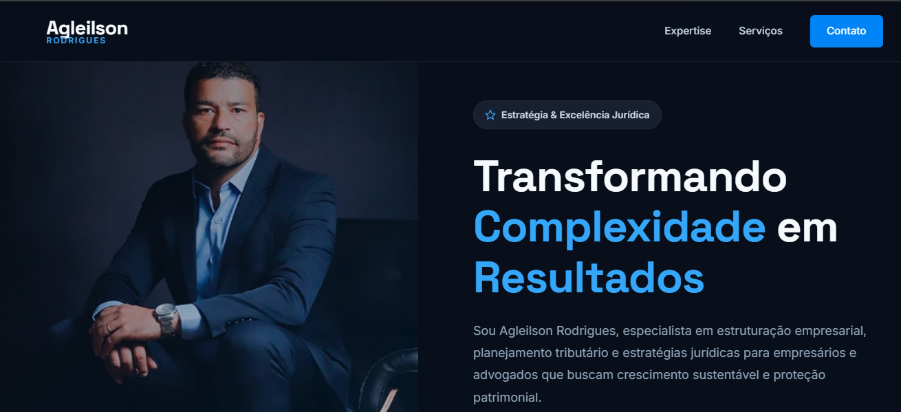 Screenshot do site Agleilson Rodrigues
