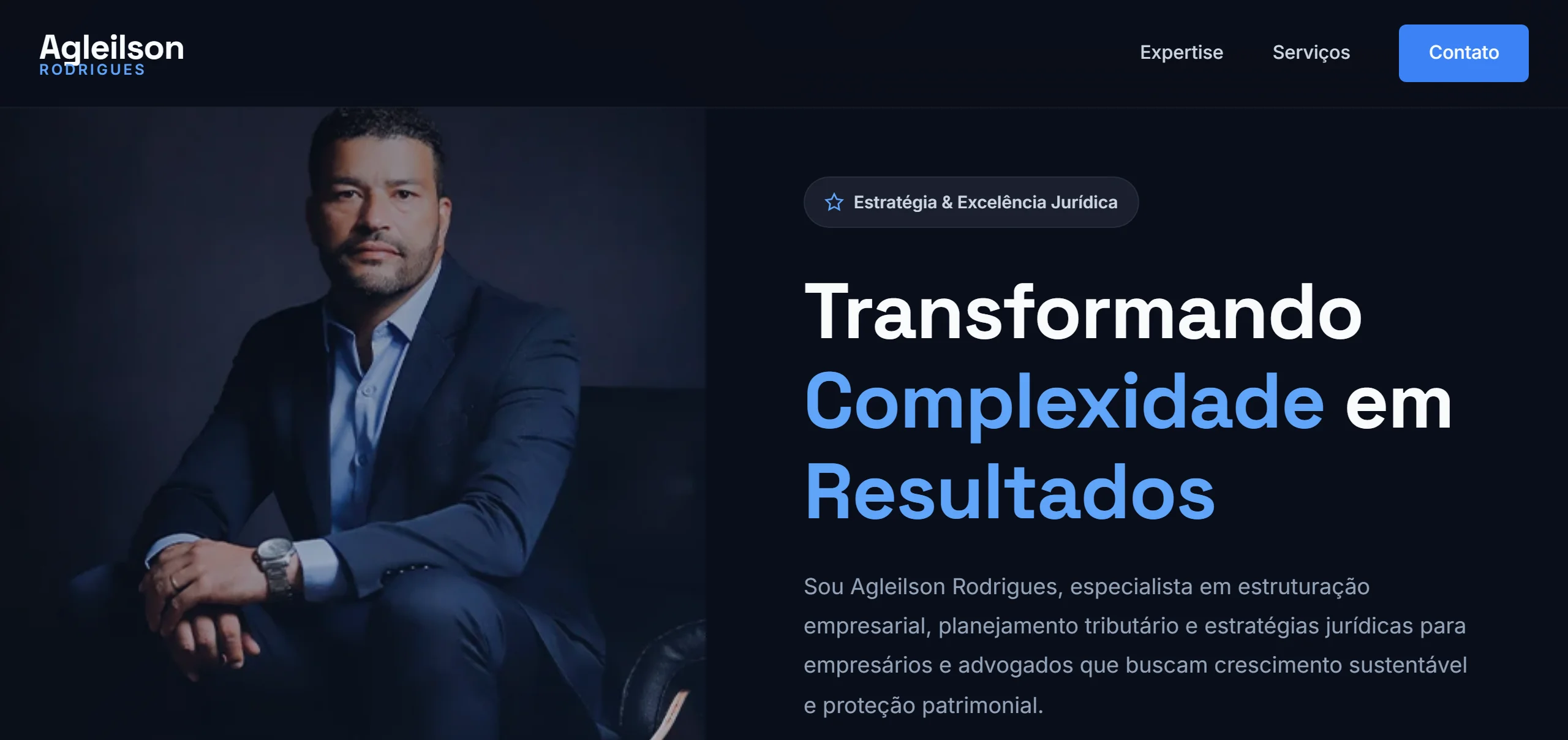 Screenshot do site Agleilson Rodrigues