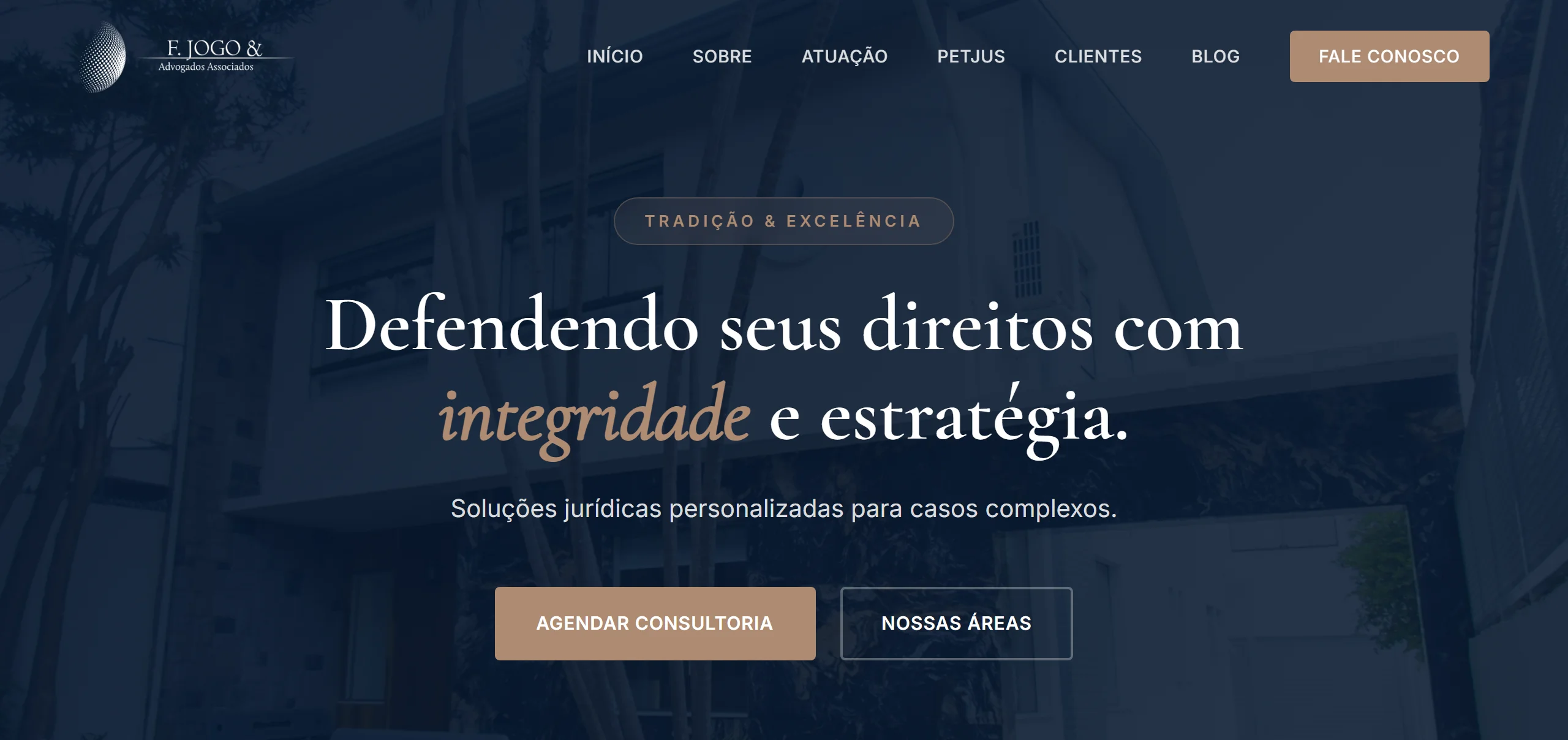 Screenshot do site F. Jogo & Advogados Associados